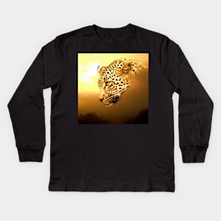 Leopard portrait Kids Long Sleeve T-Shirt